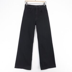 COS Jeans Womens 26 Black Wide Leg High Rise Full Length Stretch Denim